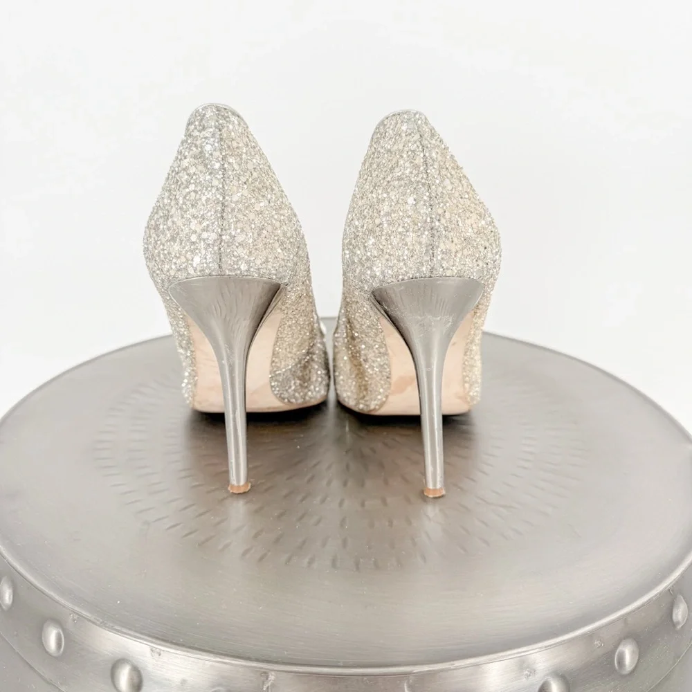 Guess Glittery Silver Stilettos